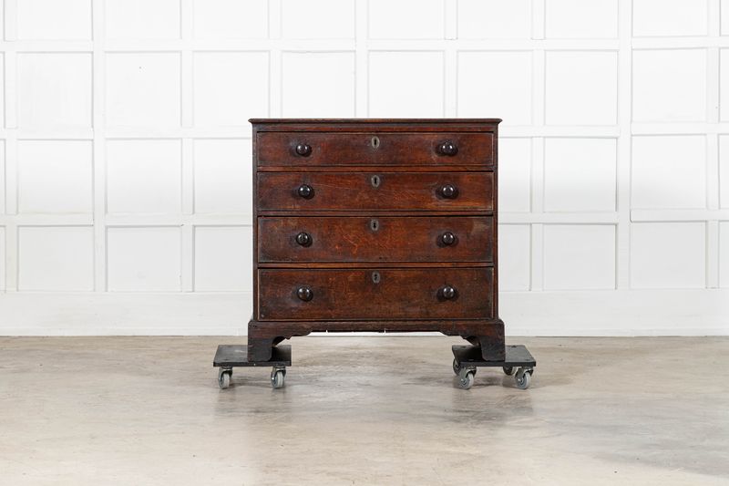 English 18thC Oak Chest Drawers English 18thC Oak Chest Drawers