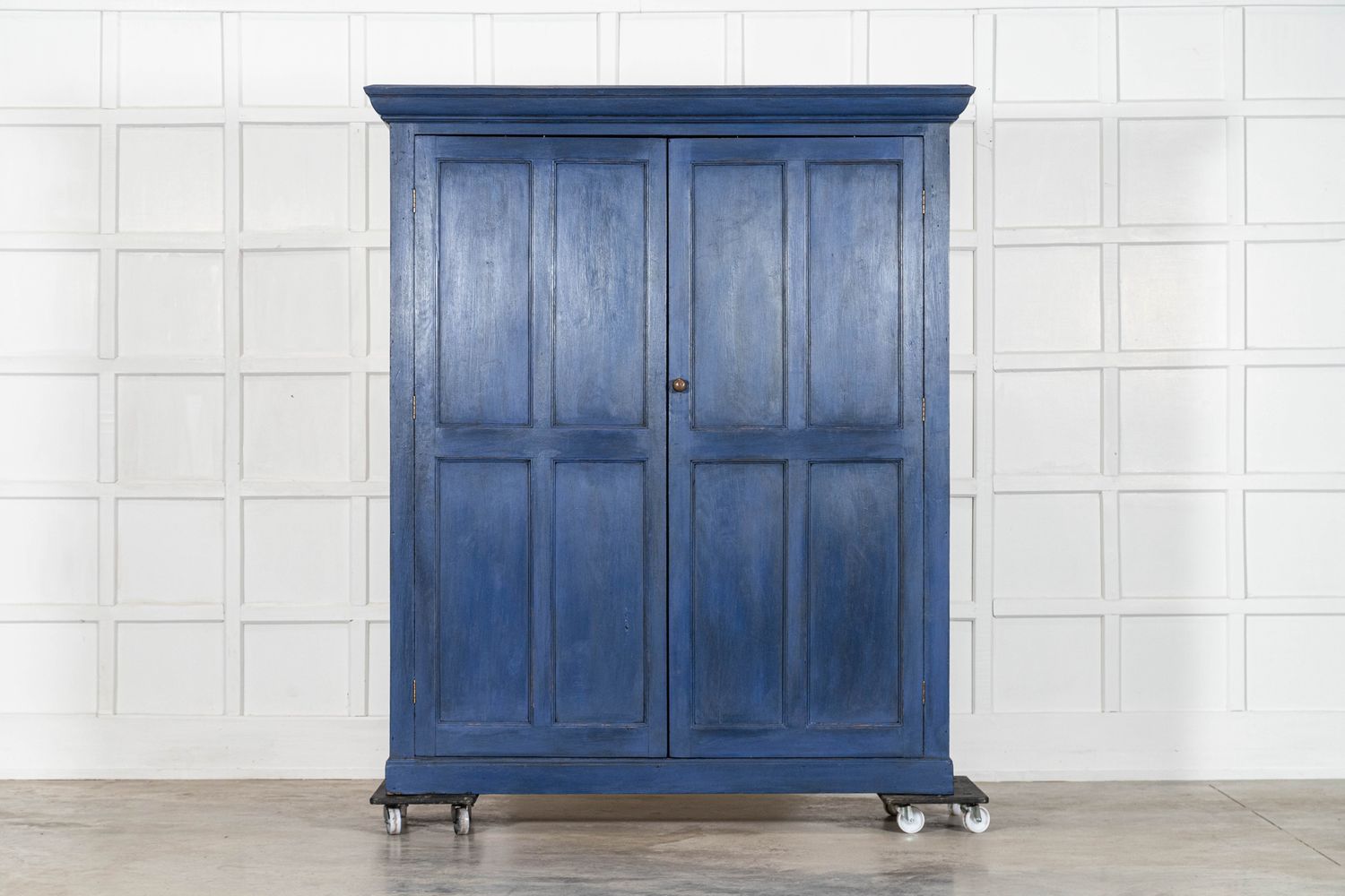 Large English 19thC Painted Pine Larder Cupboard