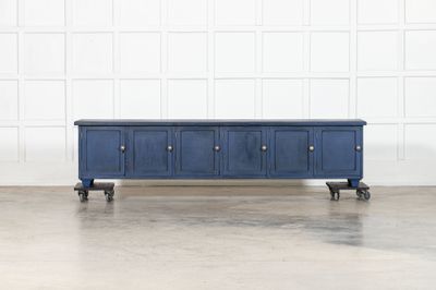 Large English 19thC Painted Pine Locker Cabinet / Bench Large English 19thC Painted Pine Locker Cabinet / Bench