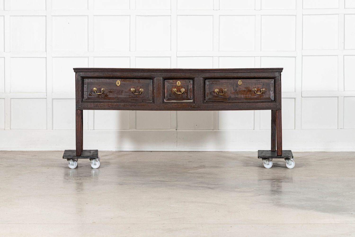 18thC English Oak Vernacular Dresser Base