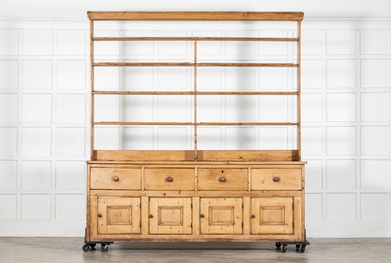 Large 19thC English Vernacular Pine Dresser