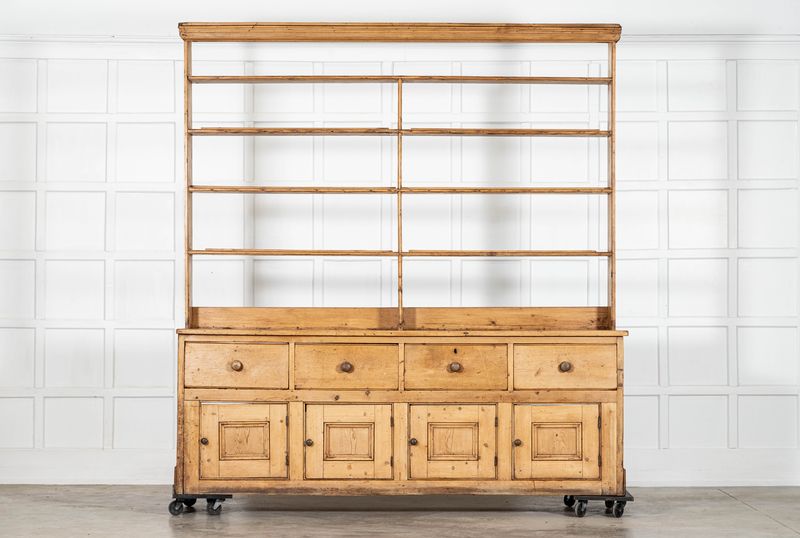 Large 19thC English Vernacular Pine Dresser Large 19thC English Vernacular Pine Dresser