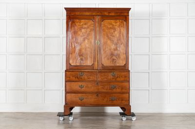 English George III Walnut Linen Press English George III Walnut Linen Press