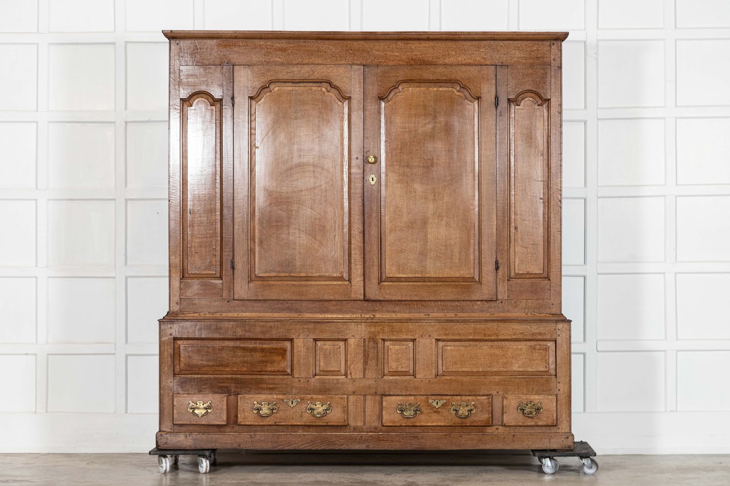 Large 18thC English Oak Livery Cupboard