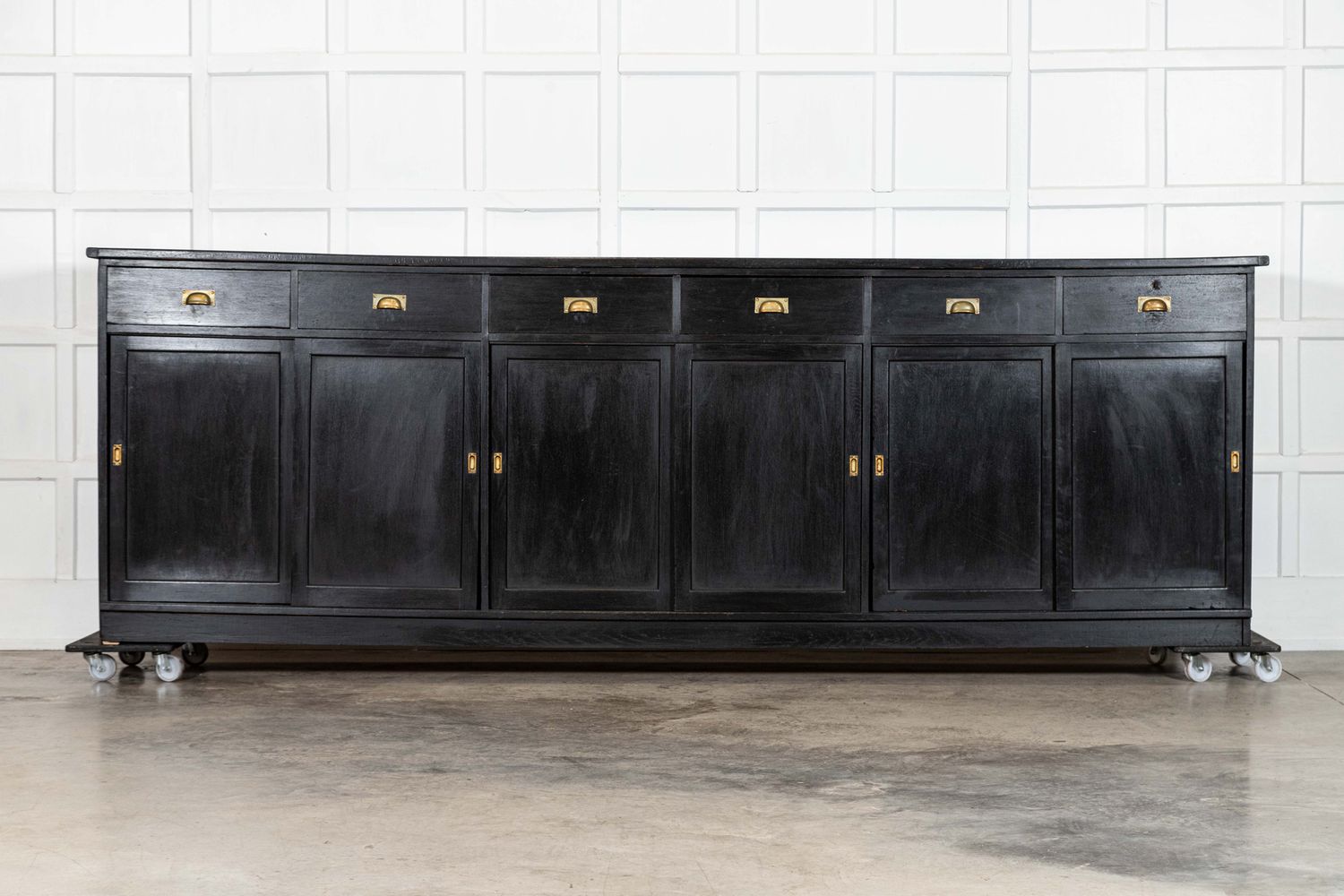 Monumental Ebonised English Oak Dresser Base