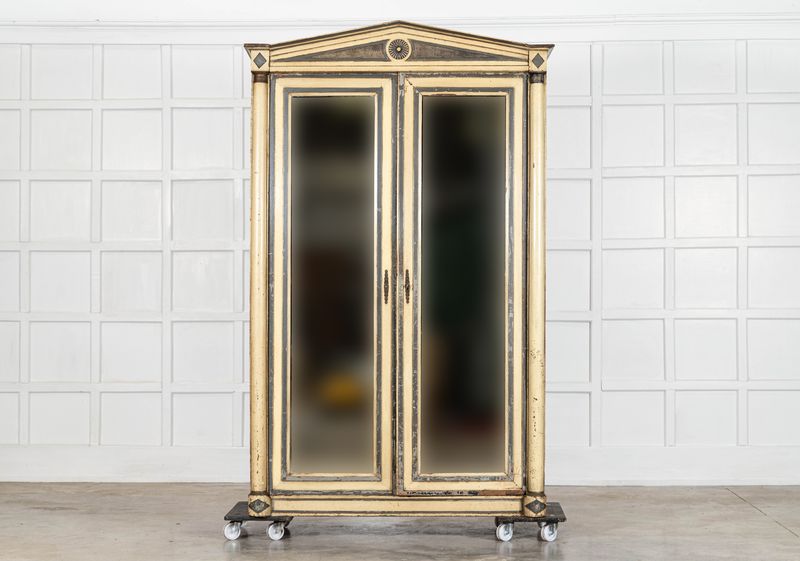 19thC French Empire Painted Oak Armoire 19thC French Empire Painted Oak Armoire