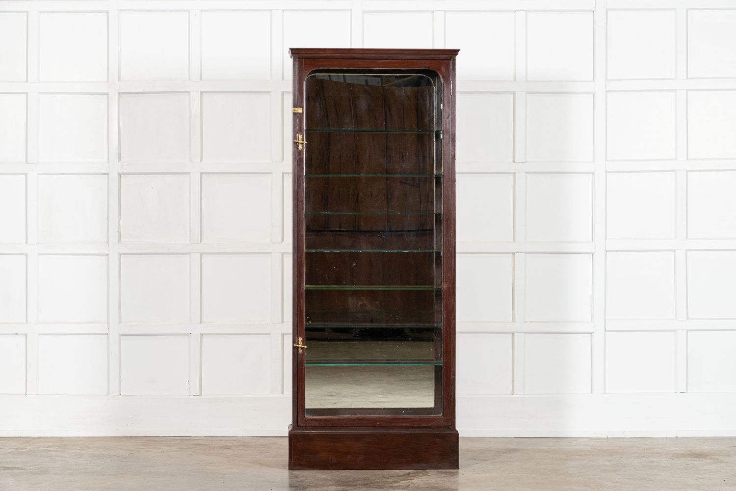 English 19thC Mahogany Glazed Chemist Cabinet