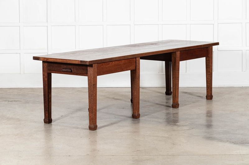 Monumental English Oak Library Table / Desk