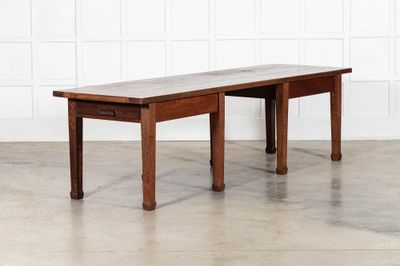 Monumental English Oak Library Table / Desk