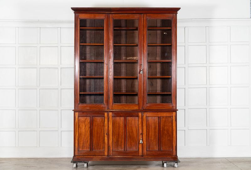 Large English 19thC Mahogany Glazed Bookcase Large English 19thC Mahogany Glazed Bookcase
