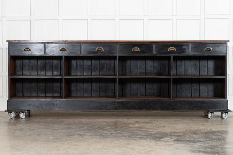 Monumental 19thC English Mahogany & Pine Shop Counter / Island