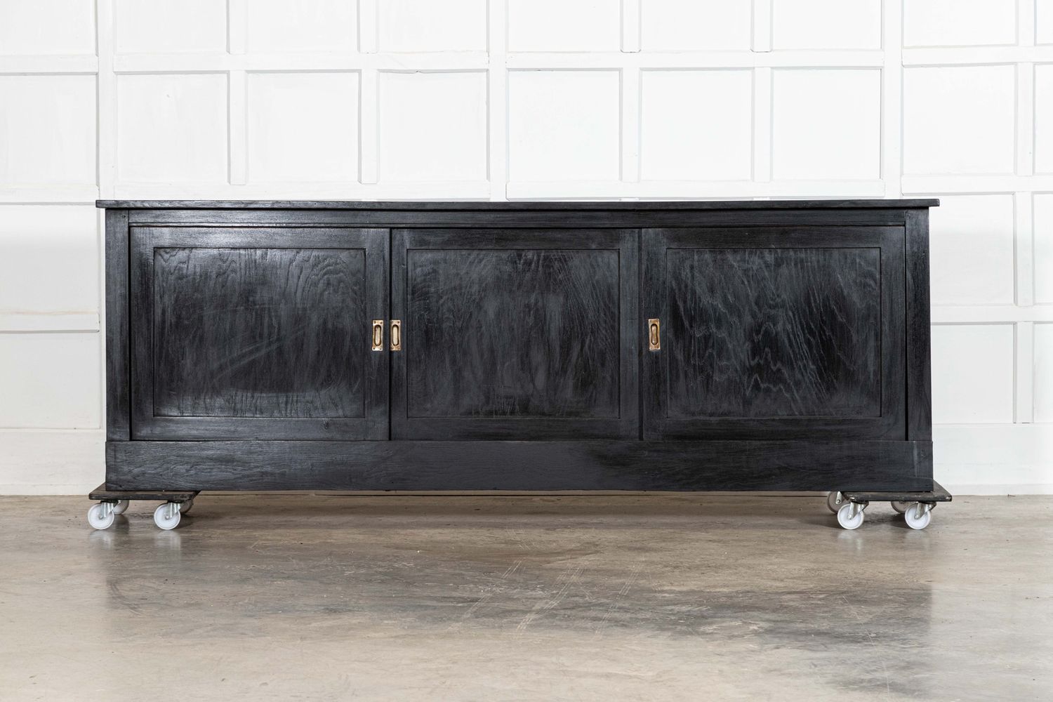 Large Ebonised 19thC French Fruitwood Dresser Base Large Ebonised 19thC French Fruitwood Dresser Base