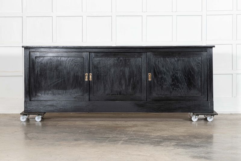 Large Ebonised 19thC French Fruitwood Dresser Base