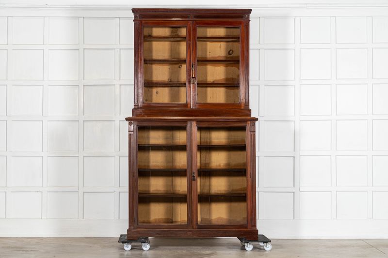 English 19thC Mahogany Glazed Bookcase