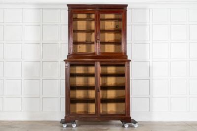 English 19thC Mahogany Glazed Bookcase