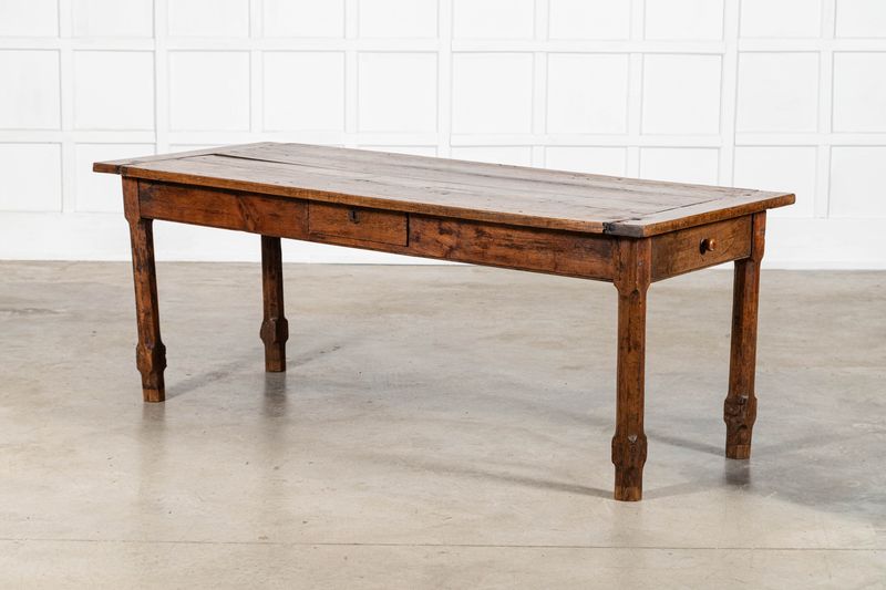 Large 19thC French Elm & Fruitwood Farmhouse Table