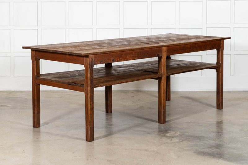 Large English 19thC Pine Bakers Work Prep Table