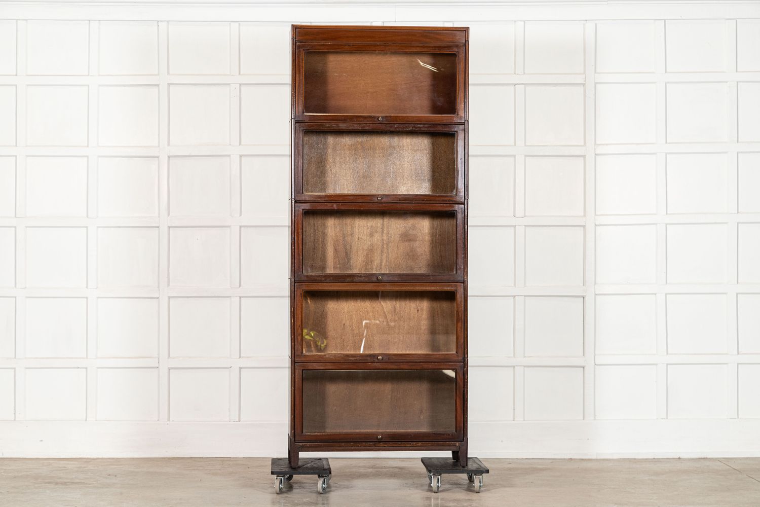 Large Gunn Mahogany Glazed Sectional Bookcase Large Gunn Mahogany Glazed Sectional Bookcase