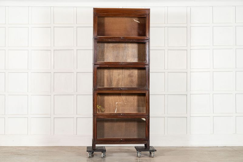 Large Gunn Mahogany Glazed Sectional Bookcase