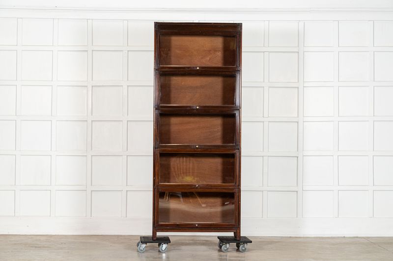 Large Gunn Mahogany Glazed Sectional Bookcase