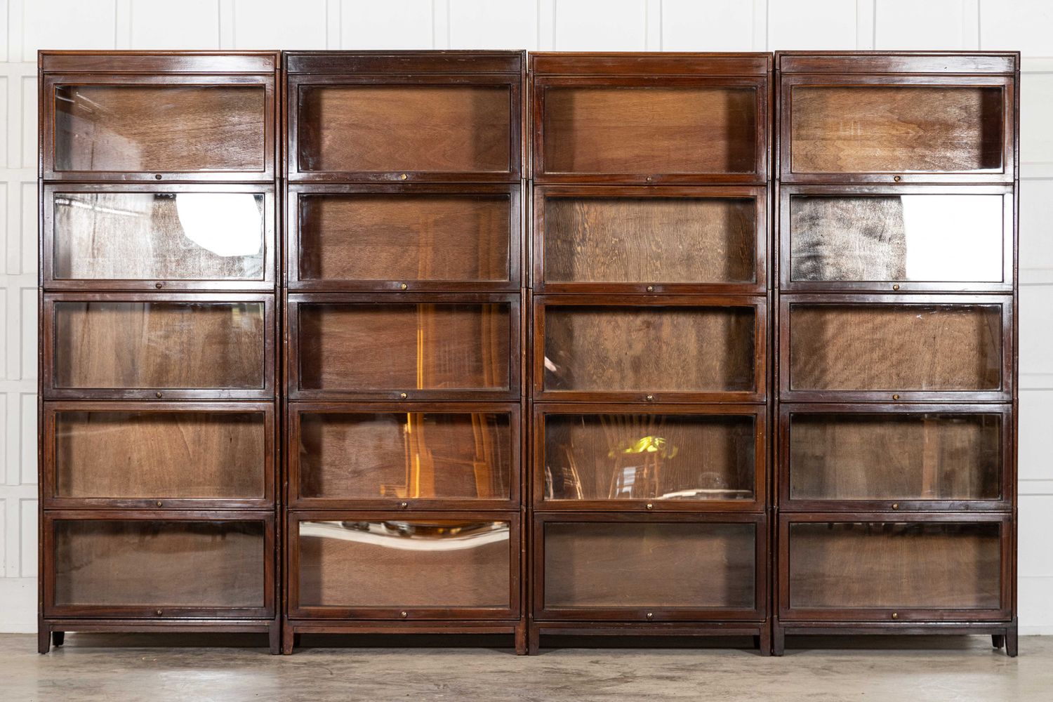 Large Gunn Mahogany Glazed Sectional Bookcase Large Gunn Mahogany Glazed Sectional Bookcase