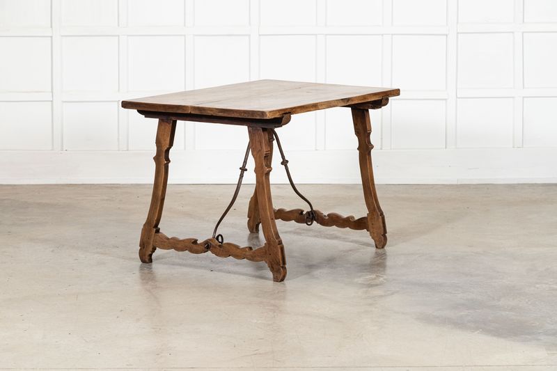 19thC Spanish Walnut & Iron Trestle Table 19thC Spanish Walnut & Iron Trestle Table