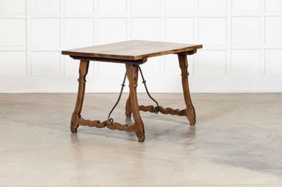 19thC Spanish Walnut & Iron Trestle Table 19thC Spanish Walnut & Iron Trestle Table