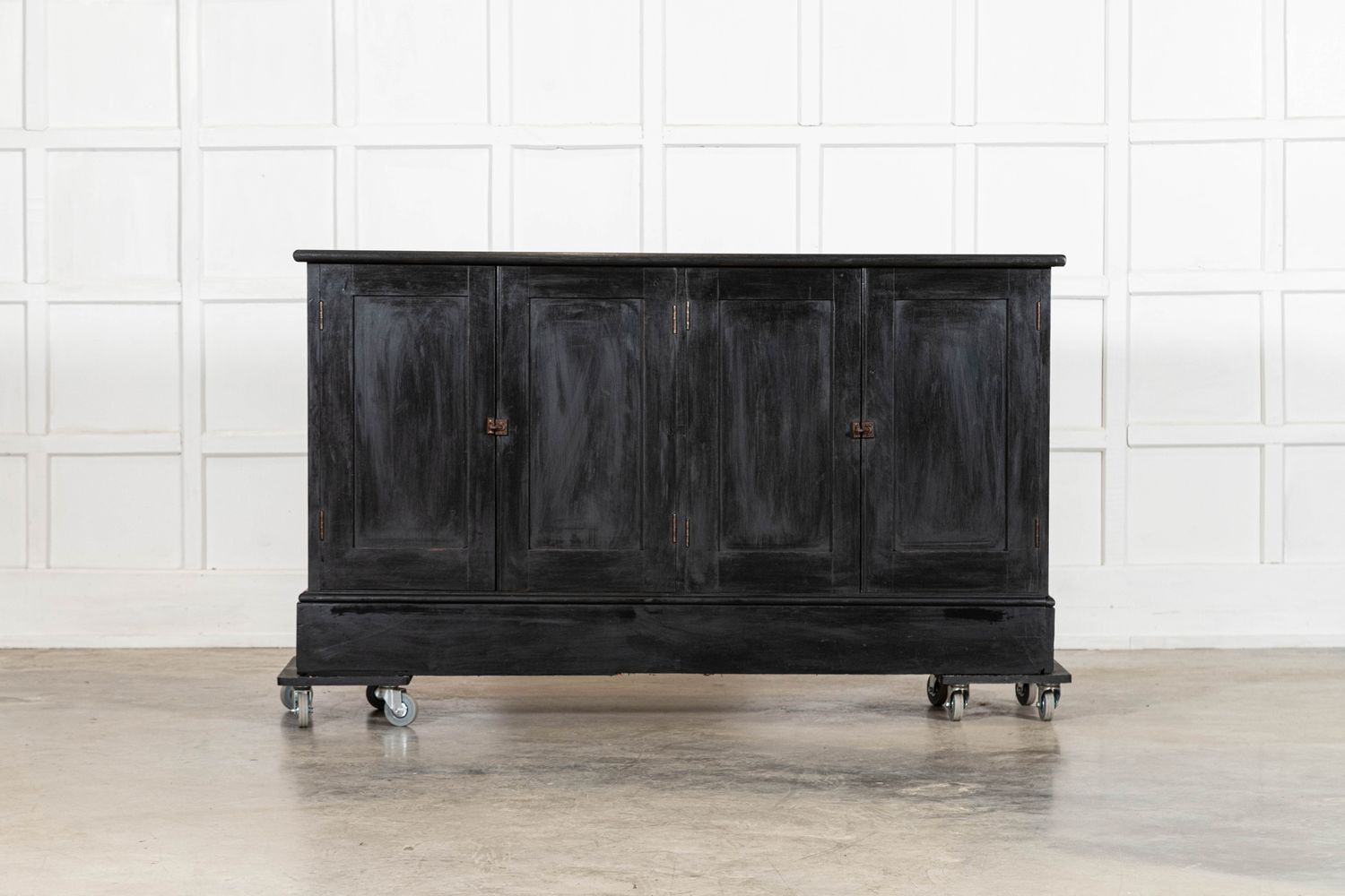 19thC English Pine Ebonised Dresser Base
