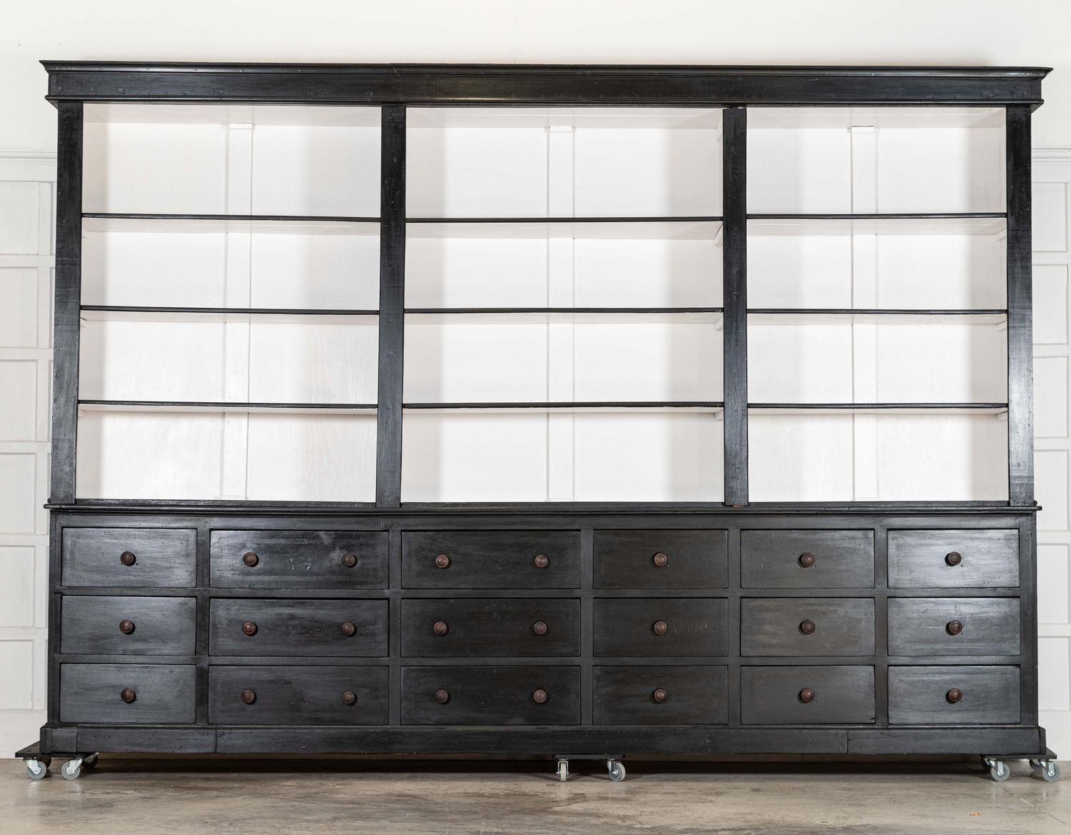 Magnificent Monumental Ebonised French Dresser / Bookcase