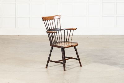19thC English Vernacular Yew & Fruitwood Stick Back Windsor Chair 19thC English Vernacular Yew & Fruitwood Stick Back Windsor Chair