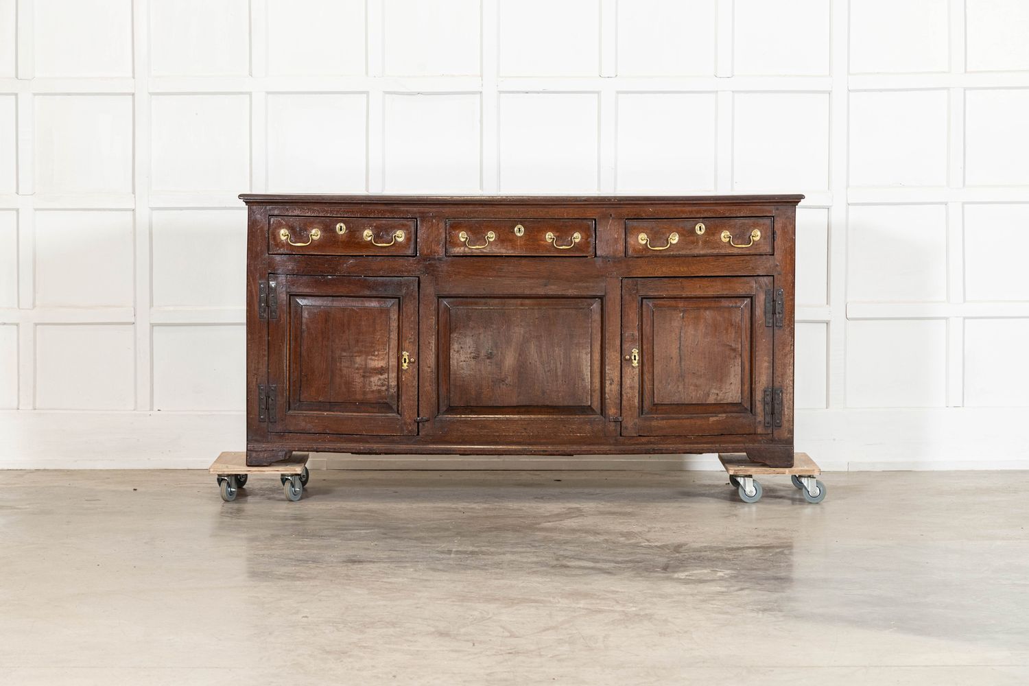 English George III Oak Dresser Base English George III Oak Dresser Base