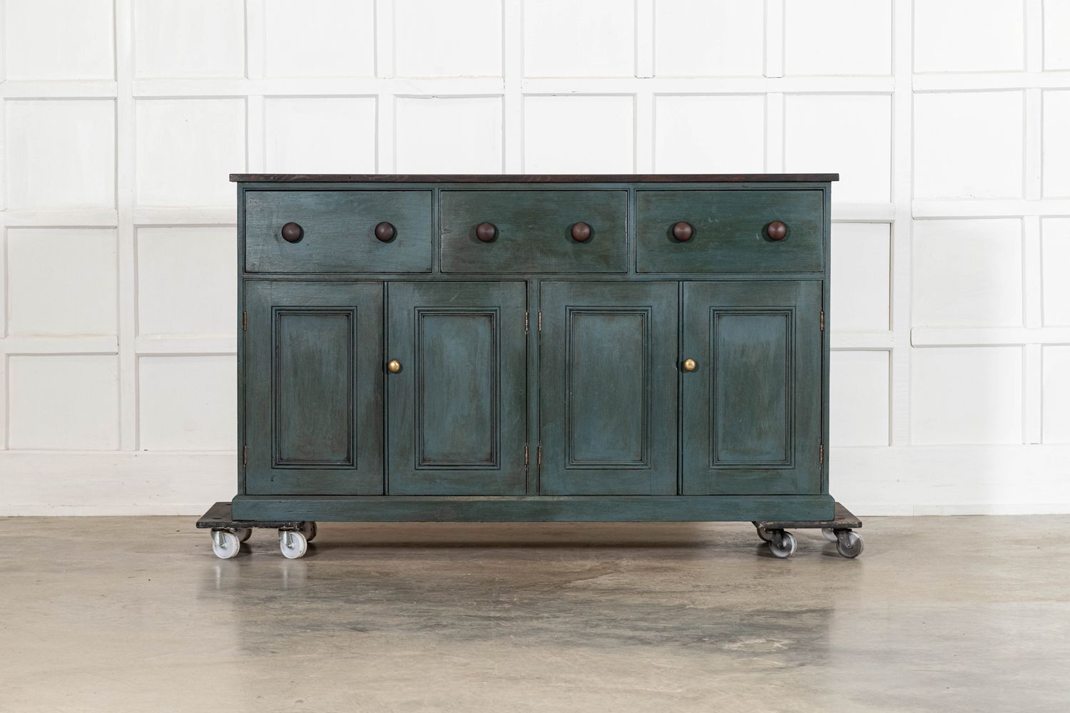 19thC English Painted Pine Dresser Base 19thC English Painted Pine Dresser Base