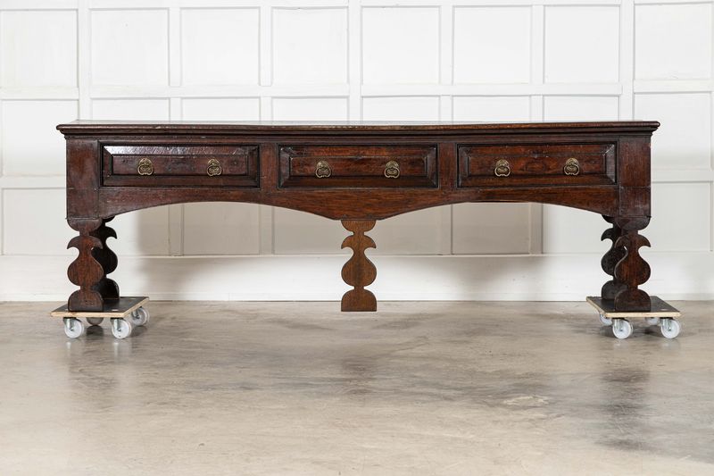 Large 18thC English Oak Dresser Base Large 18thC English Oak Dresser Base