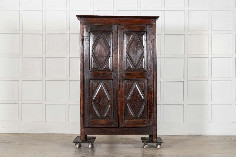 18thC French Provincial Ash Diamond Point Armoire 18thC French Provincial Ash Diamond Point Armoire