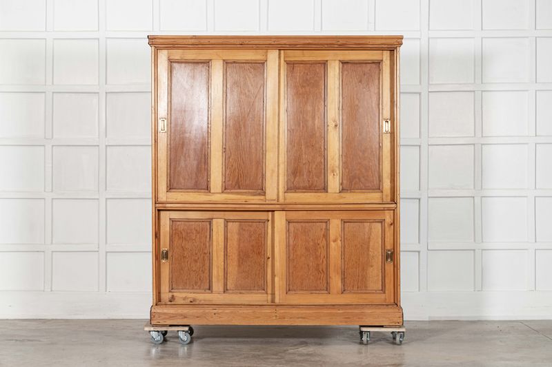 Large 19thC English Pine Housekeepers Cabinet Large 19thC English Pine Housekeepers Cabinet
