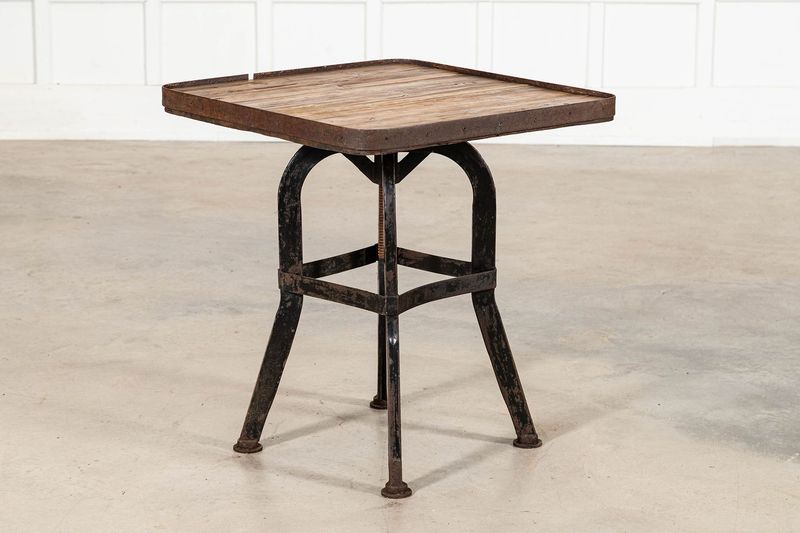 19thC English Iron & Pine Artist Sculpture Stand 19thC English Iron & Pine Artist Sculpture Stand