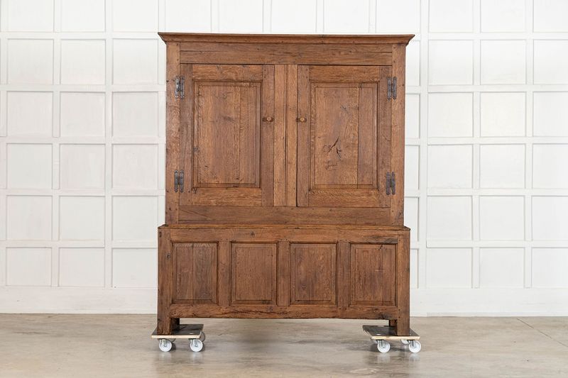 18thC English Stripped Oak Livery Cupboard 18thC English Stripped Oak Livery Cupboard