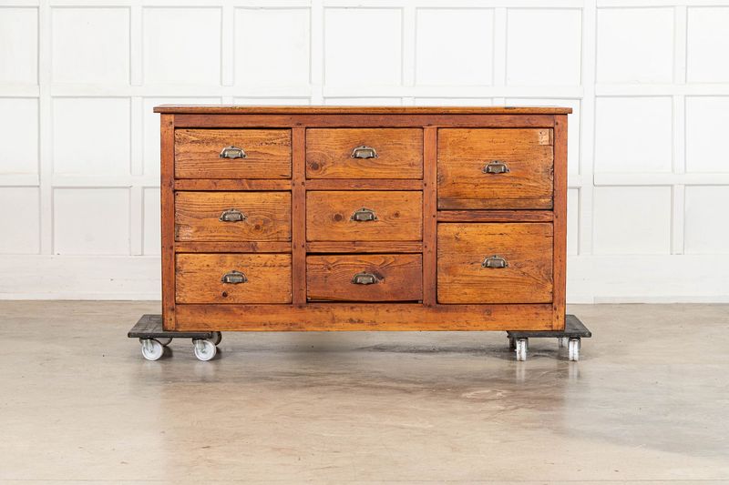 19thC French Oak & Pine Drapers Counter 19thC French Oak & Pine Drapers Counter