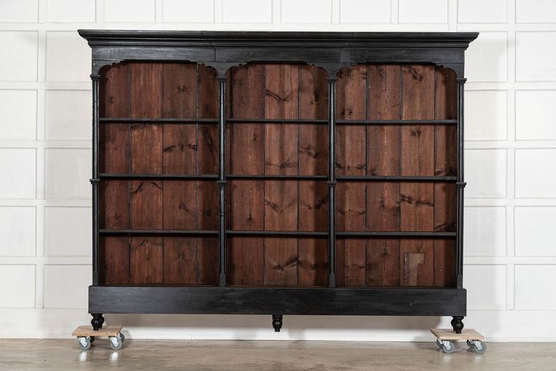 Monumental 19thC Ebonised Pine Bookcase / Display Monumental 19thC Ebonised Pine Bookcase / Display