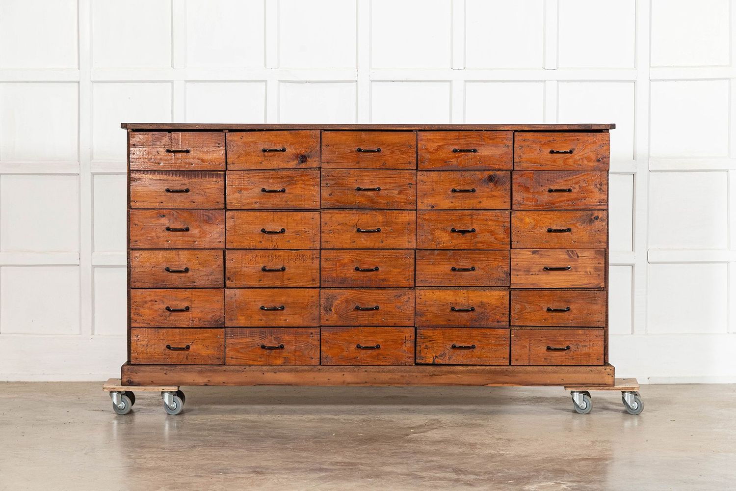 Large French Fruitwood Workshop Bank Pine Drawers
Large French Fruitwood Workshop Bank Pine Drawers