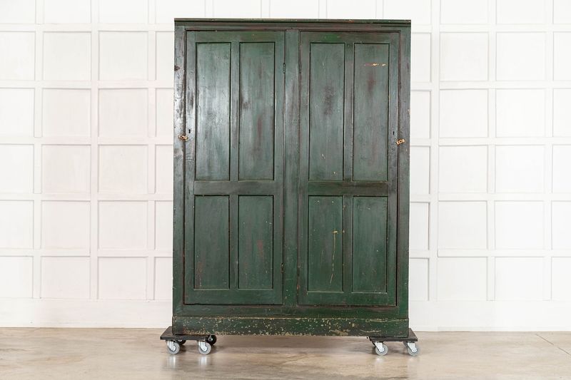 Large 19thC English Pine Painted Cupboard Large 19thC English Pine Painted Cupboard