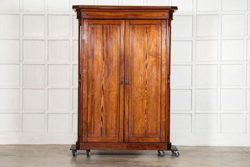 19thC English Christopher Dresser Pine Wardrobe