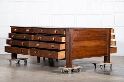 Large 19thC English Pine Double Sided Work Table / Kitchen Island Large 19thC English Pine Double Sided Work Table / Kitchen Island
