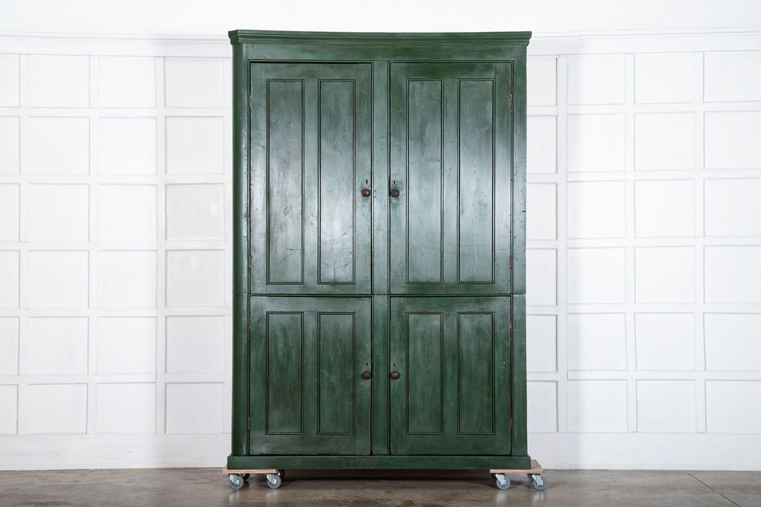 Large 19thC English Pine Painted Housekeepers Cupboard Large 19thC English Pine Painted Housekeepers Cupboard