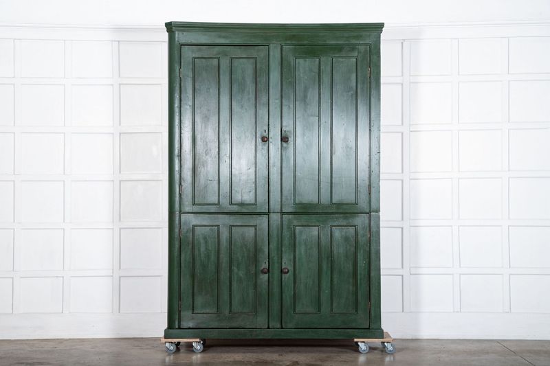 Large 19thC English Pine Painted Housekeepers Cupboard Large 19thC English Pine Painted Housekeepers Cupboard