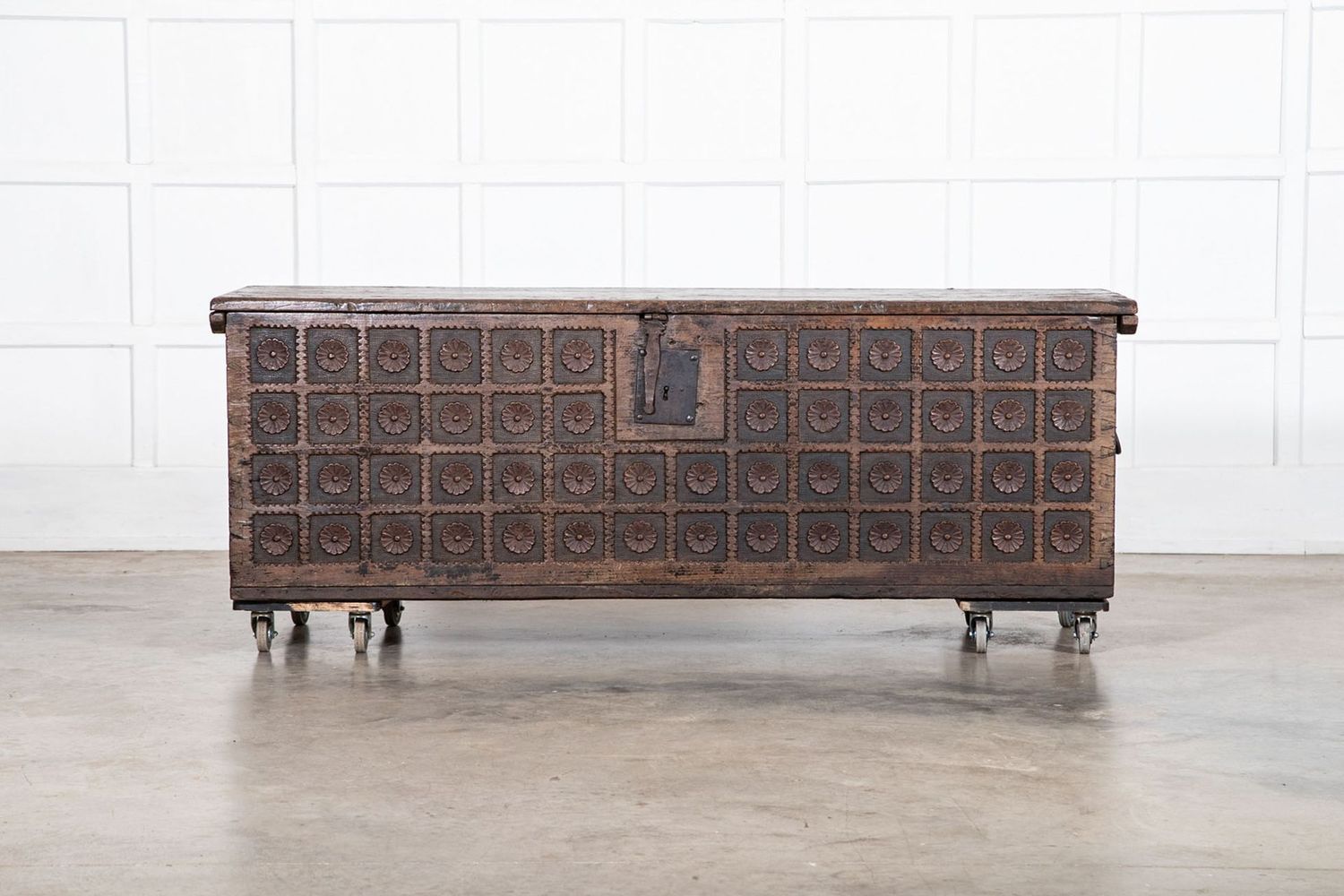 Large 17thC English Oak Carved Coffer Large 17thC English Oak Carved Coffer