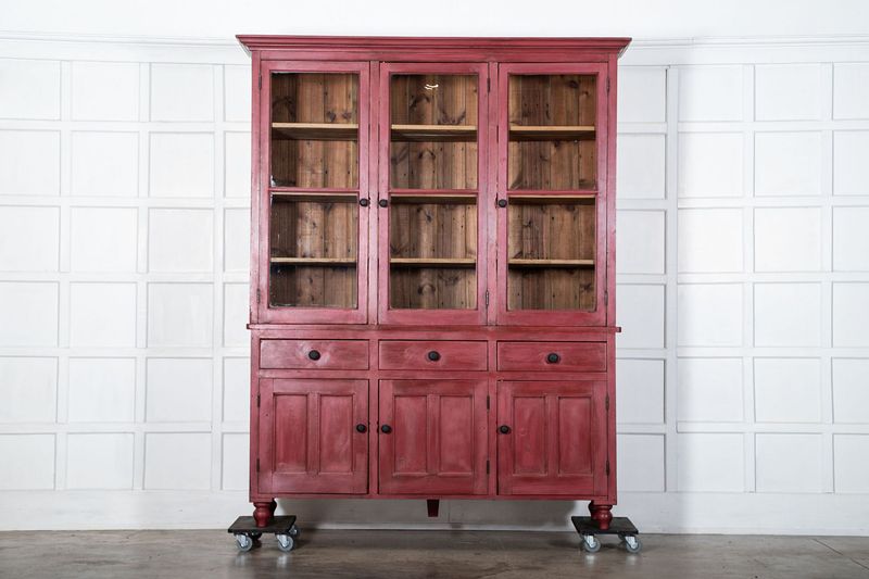 Large English Painted Pine Glazed Dresser Large English Painted Pine Glazed Dresser