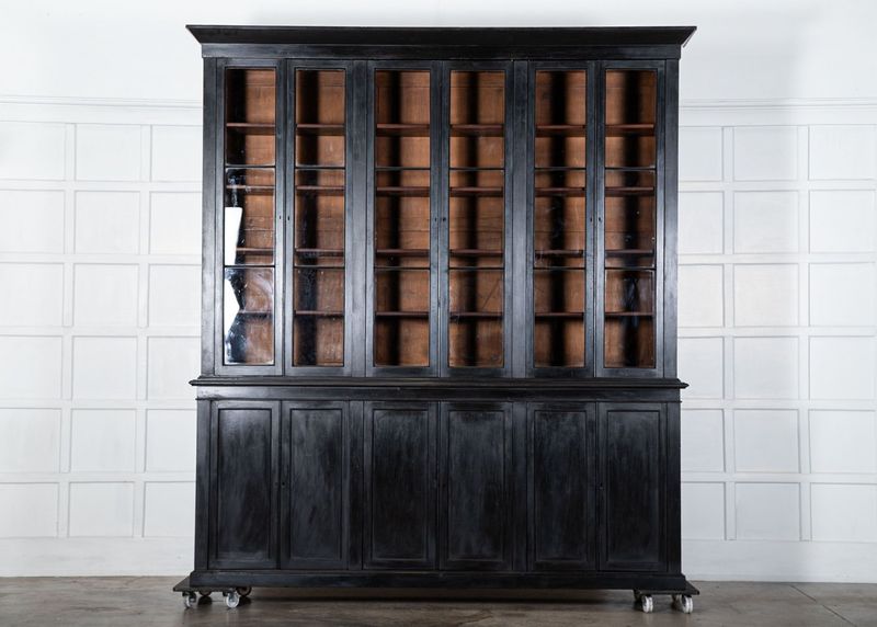 Monumental English 19thC Johnstone, Jupe & Co. Mahogany Glazed Bookcase Cabinet Monumental English 19thC Johnstone, Jupe & Co. Mahogany Glazed Bookcase Cabinet