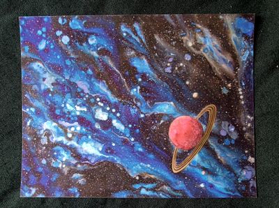 Red Ringed planet Magnet