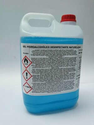 Gel hidroalcohólico desinfectante Naturclean 5 litros homologado